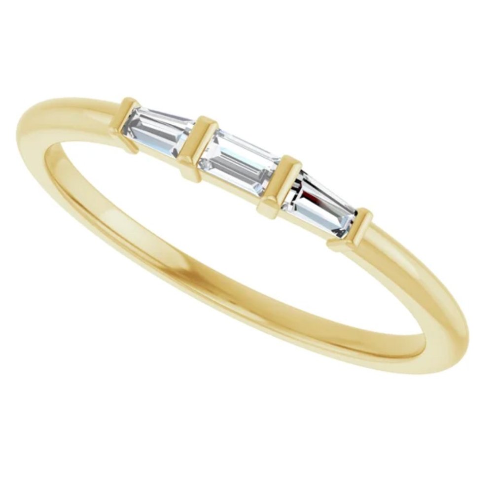 14K Gold Baguette Diamond Ring